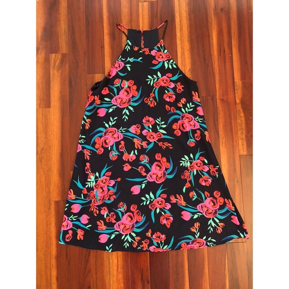 WRN1x Everly Floral Print High Neck Shift Dress -M - Picture 6 of 8